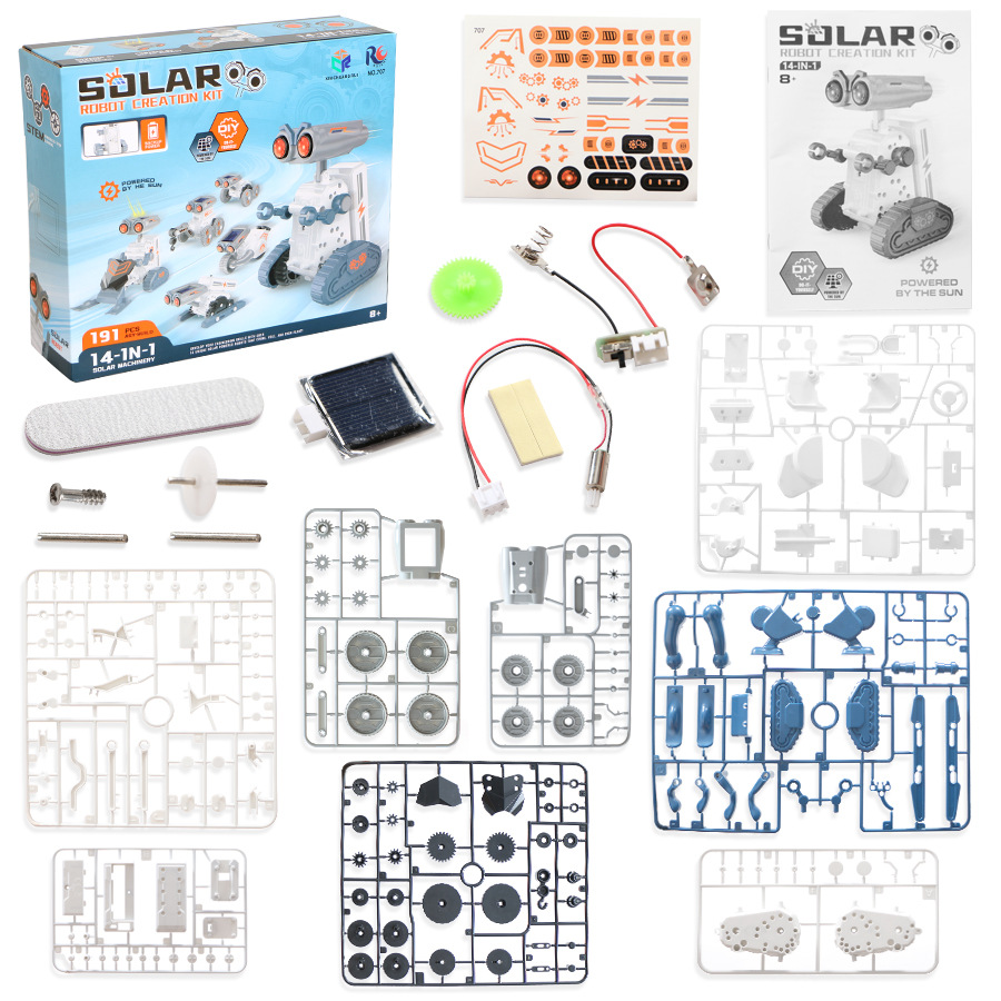 Solar Powered Robot Kit 14 In 1 - 14 In 1 Solar Powered DIY