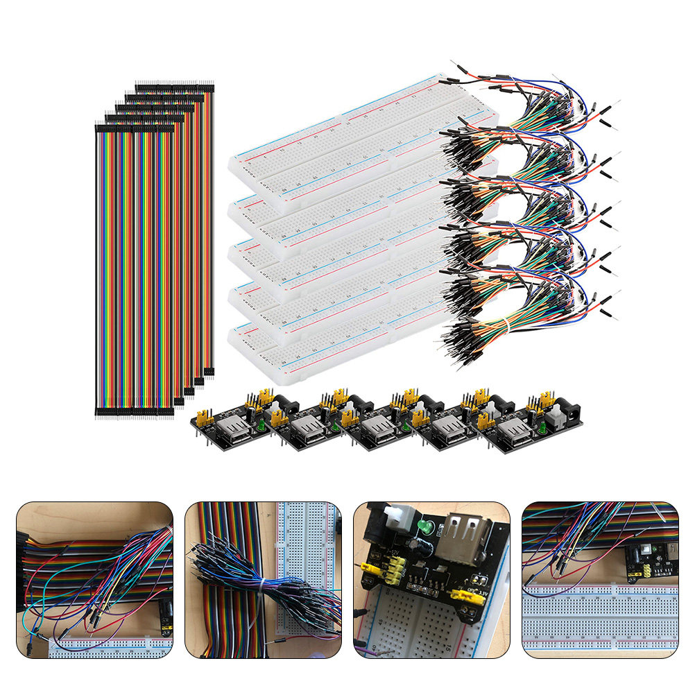 Breadboard Jumper Wires Power Supply Kit - 830-Point Breadboard Starter Learning Kit with