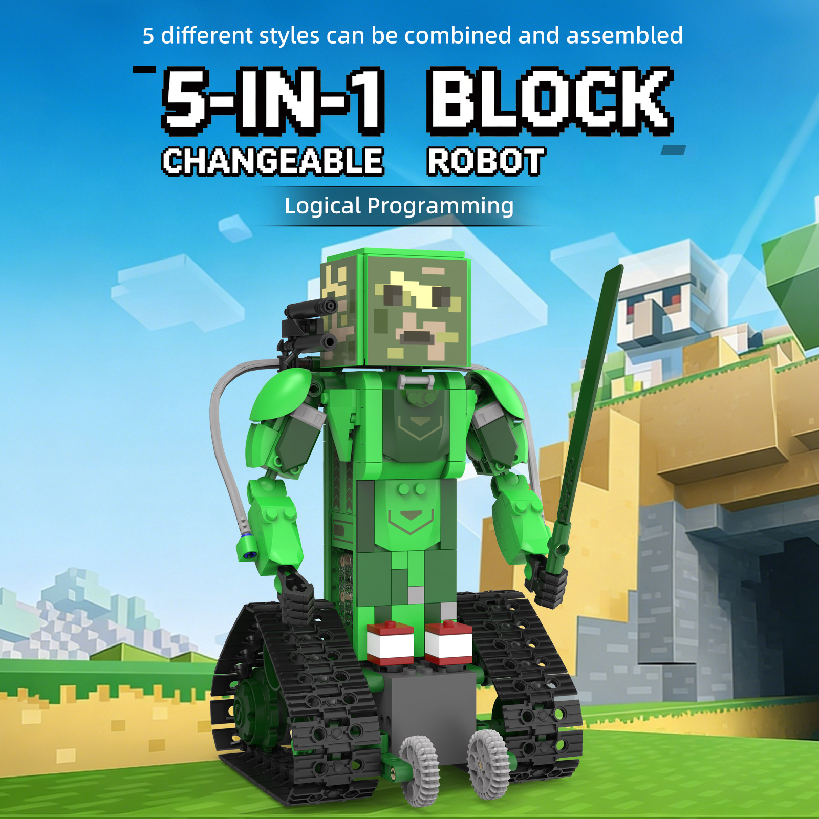 RC Robot Building Kit, 5in1 ST - огляд і ціна Stem Robot Building Kit Coding