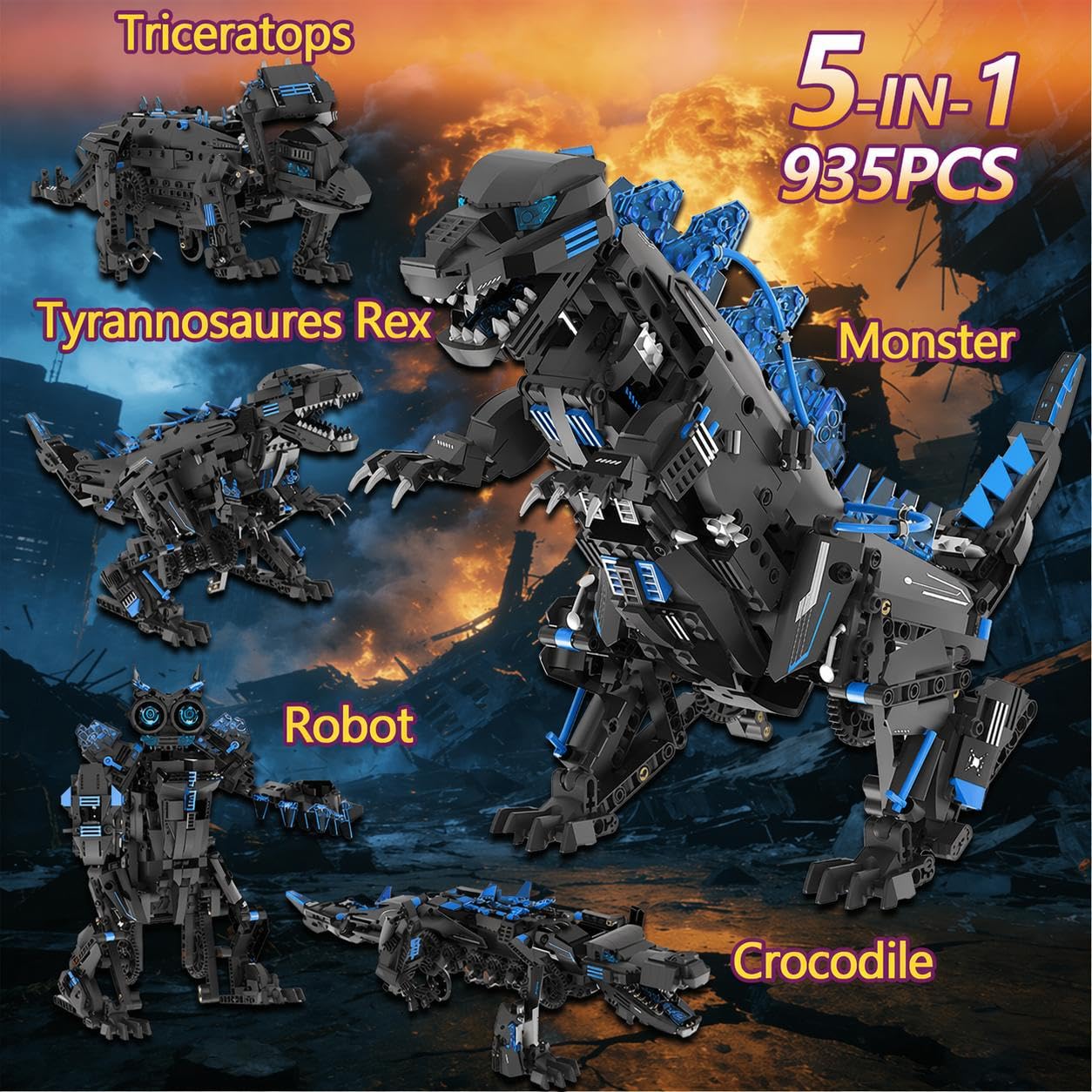 5-in-1 Transformable STEM Robo - огляд і ціна Stem Robot Building Kit Coding