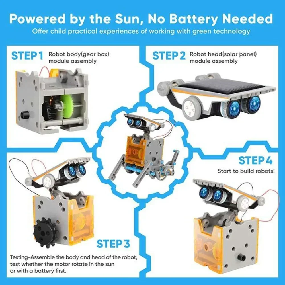 STEM 13 in 1 Solar Powered Rob - огляд і ціна Solar Powered Robot Kit 14 In 1