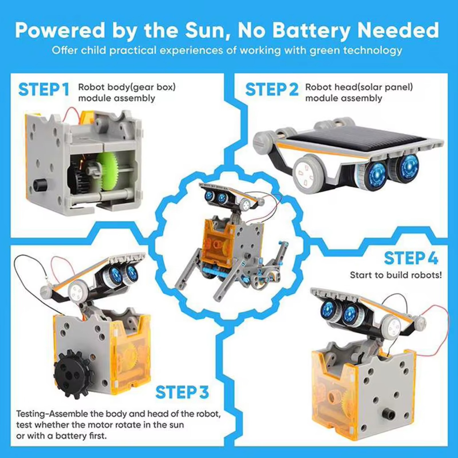 13 in 1 Solar Powered Robot Sc - огляд і ціна Solar Powered Robot Kit 14 In 1