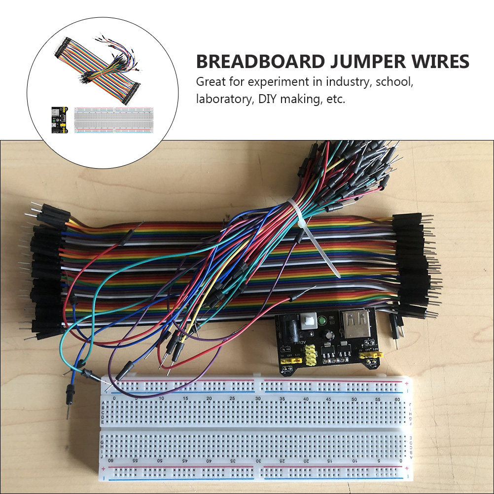 830-Point Breadboard Starter L - огляд і ціна Breadboard Jumper Wires Power Supply Kit