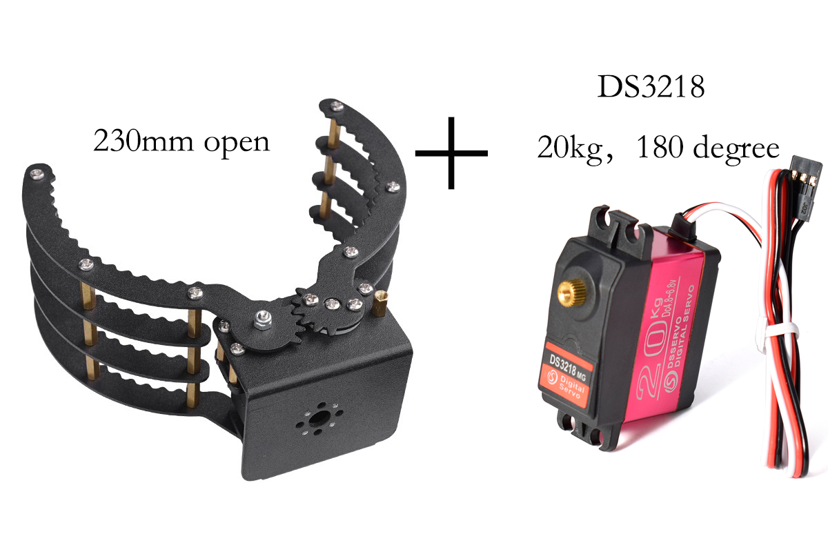 230mm Opening Mechanical Claw  - огляд і ціна Programmable Robotic Arm Kit Arduino