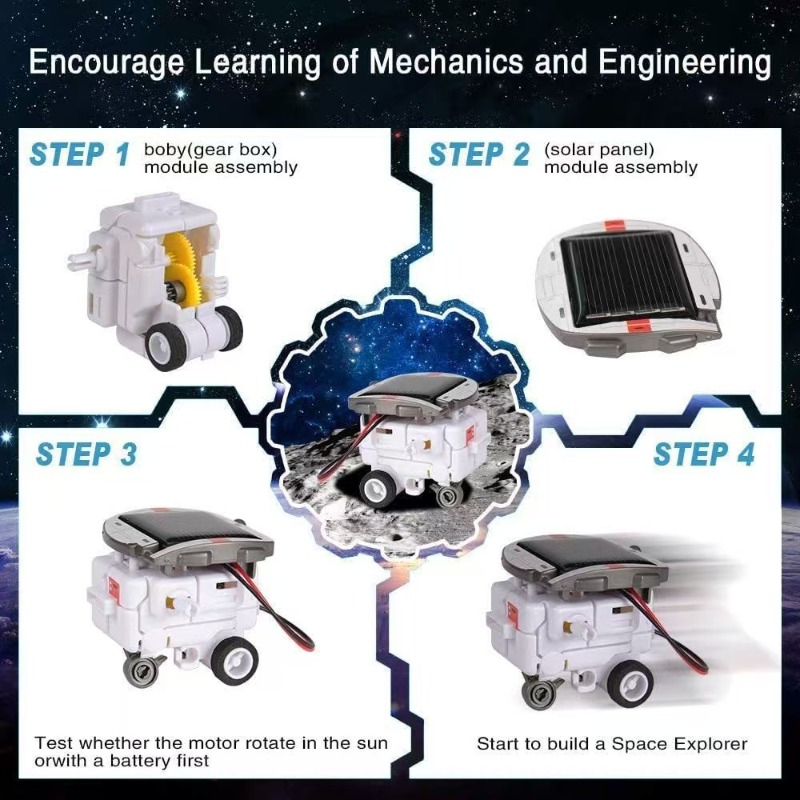 6-in-1 Solar Powered STEM Robo - огляд і ціна Solar Powered Robot Kit 14 In 1