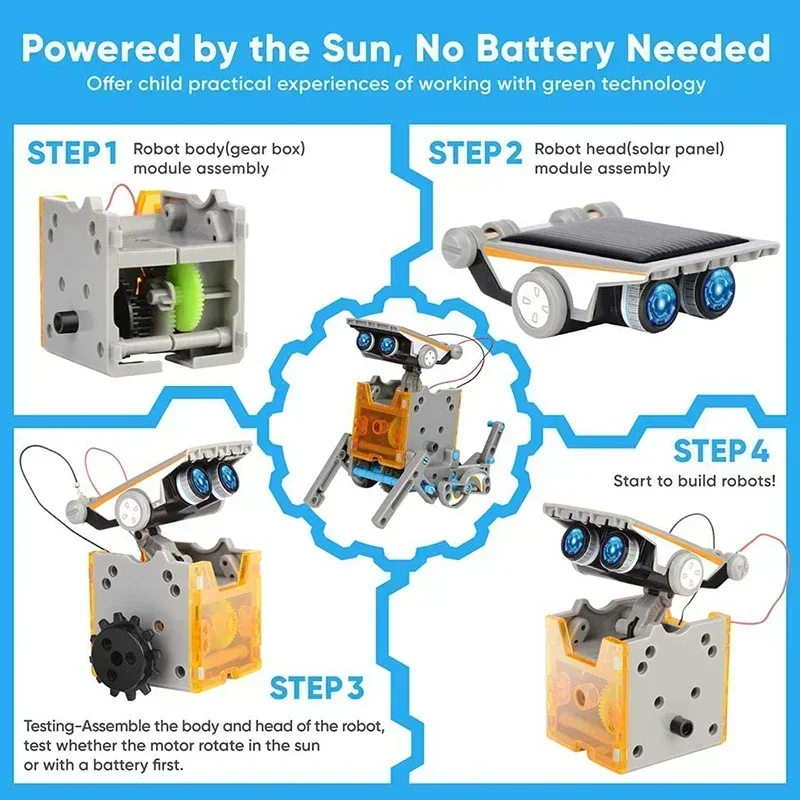 13 In 1 Solar Robot Kit STEM E - огляд і ціна Solar Powered Robot Kit 14 In 1