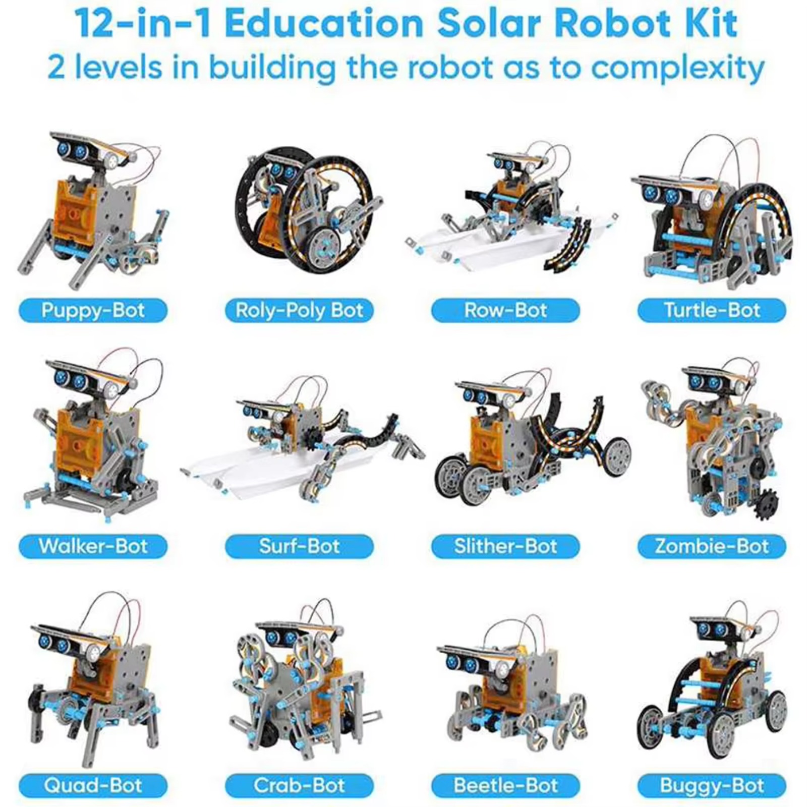 13 in 1 Solar Powered Robot Sc - огляд і ціна Solar Powered Robot Kit 14 In 1
