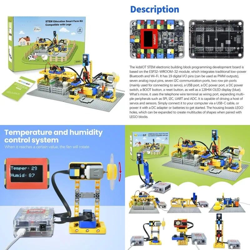 DIY Electronic STEM Smart Farm - огляд і ціна Electronic Building Blocks Stem Kit