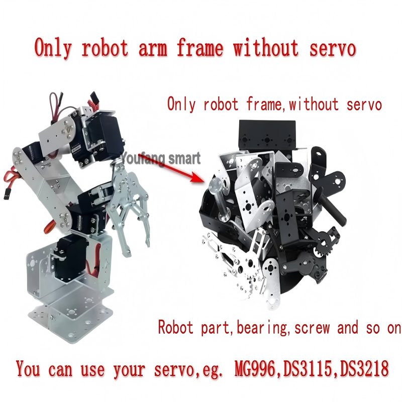 Sliver 6 DOF Robot Arm Metal A - огляд і ціна Programmable Robotic Arm Kit Arduino