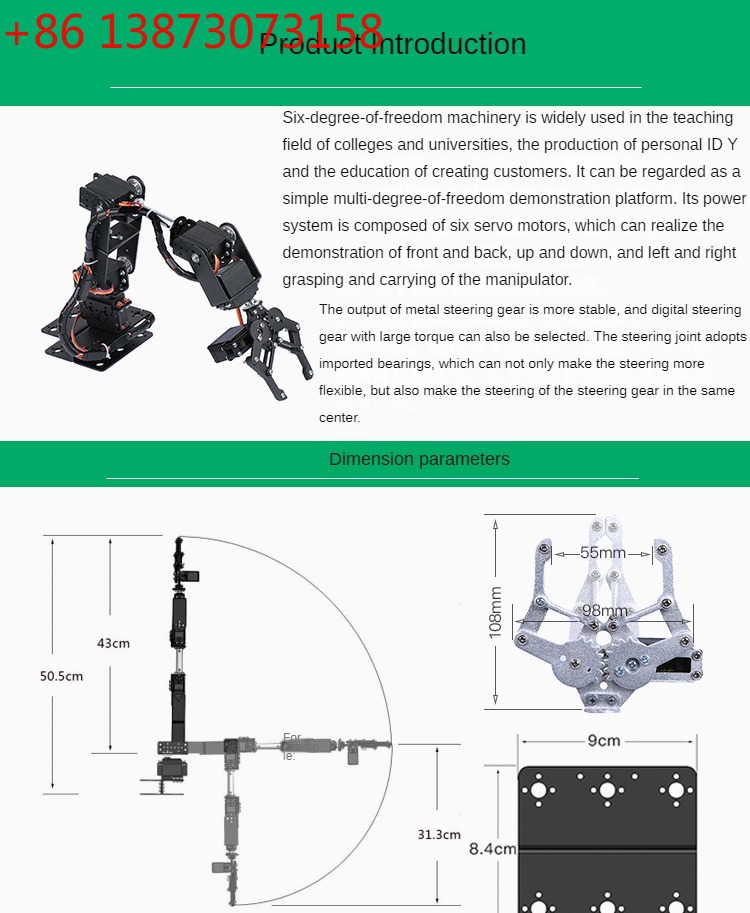 Sliver 6 DOF Robot Metal Alloy - огляд і ціна Programmable Robotic Arm Kit Arduino