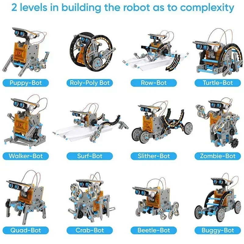 Solar Robot Kits High-Tech Sci - огляд і ціна Solar Powered Robot Kit 14 In 1