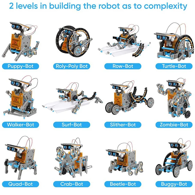 STEM Solar Robot Kits High-Tec - огляд і ціна Solar Powered Robot Kit 14 In 1